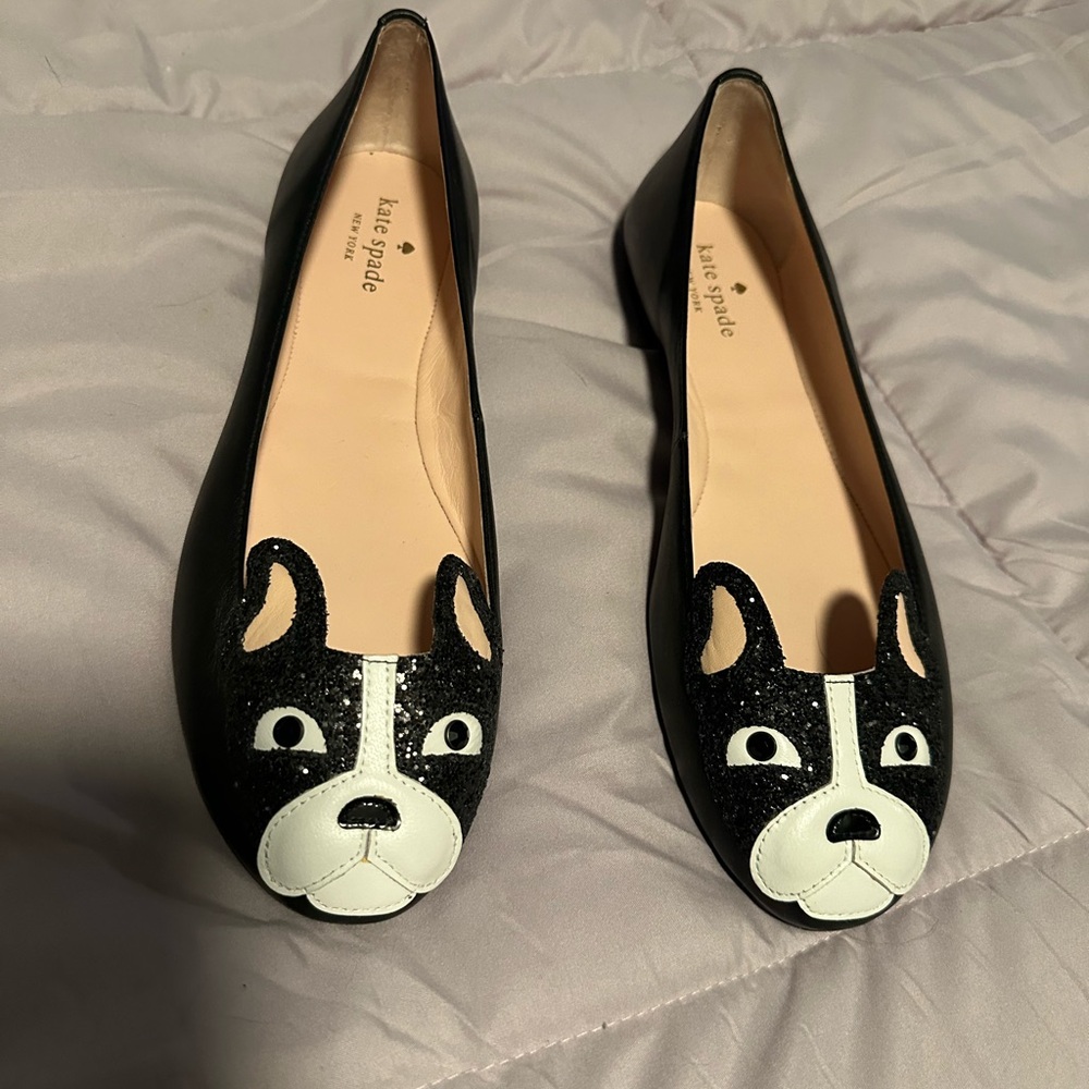 New Kate Spade Boston Terrier Flats 10
